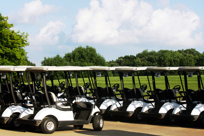 The golf carts.